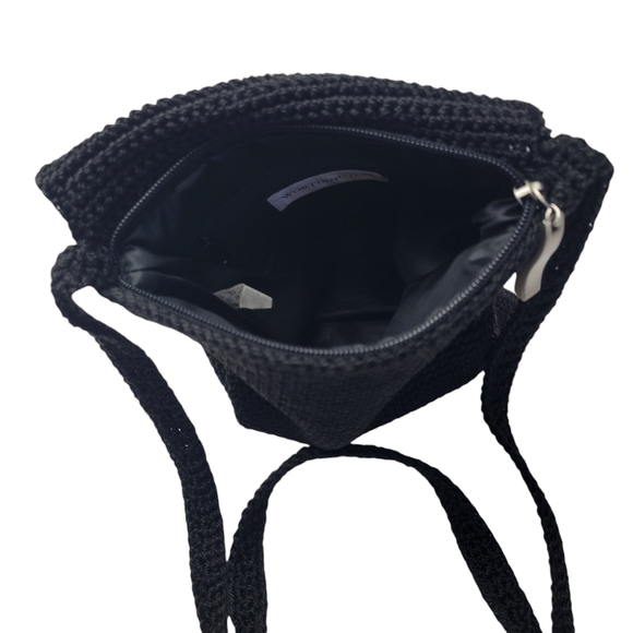 Worthington Vtg Boho Vintage Crossbody Foldover Flap Small Black Purse - Picture 4 of 11